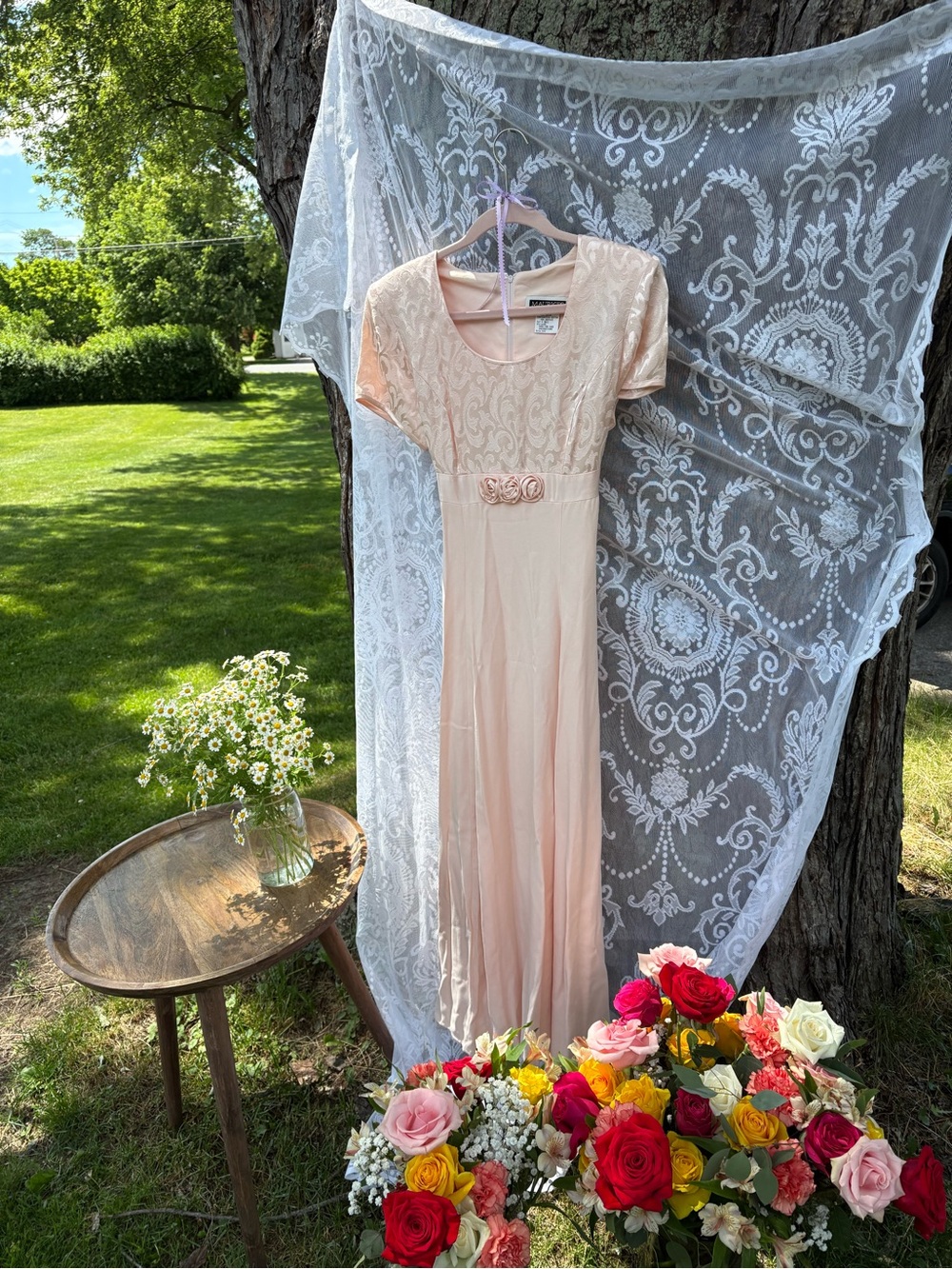 Maurices Peach Lace Wedding Dress